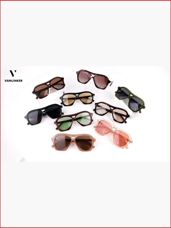 Retro 70s Square Aviator Sunglasses with UV400 Polarized Lenses